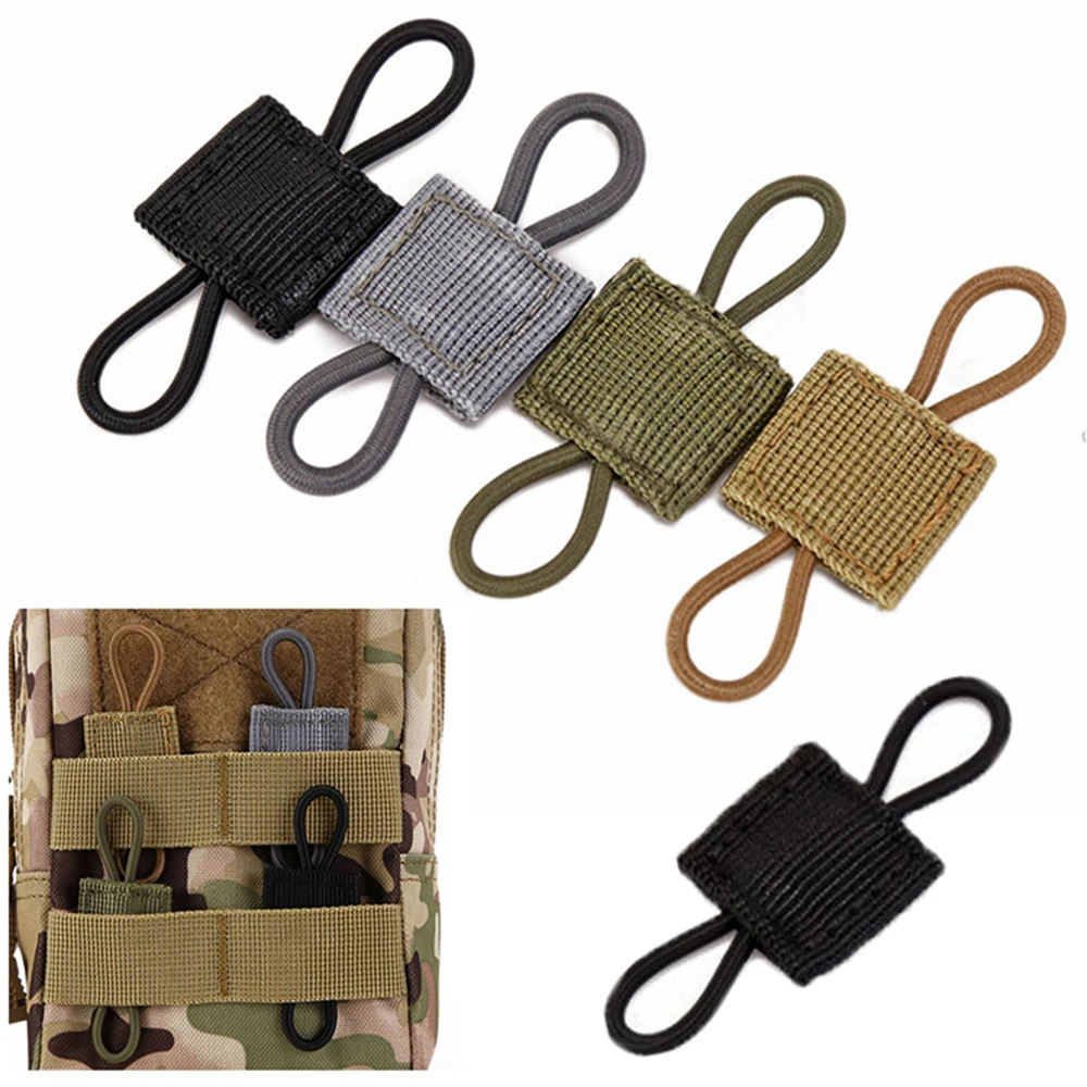 

4pcs PTT Elastic Rope Tactical Molle Ribbon Buckle Webbing Buckles Binding Retainer Outdoor Tool