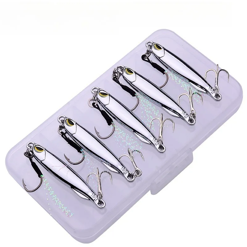

5pcs Metal Jig VIB Spoon Fishhook Electroplated IronPlate Lures Fishing Lues Hard Bait with2Hooks SaltwaterSpoon Biomimetic Bait