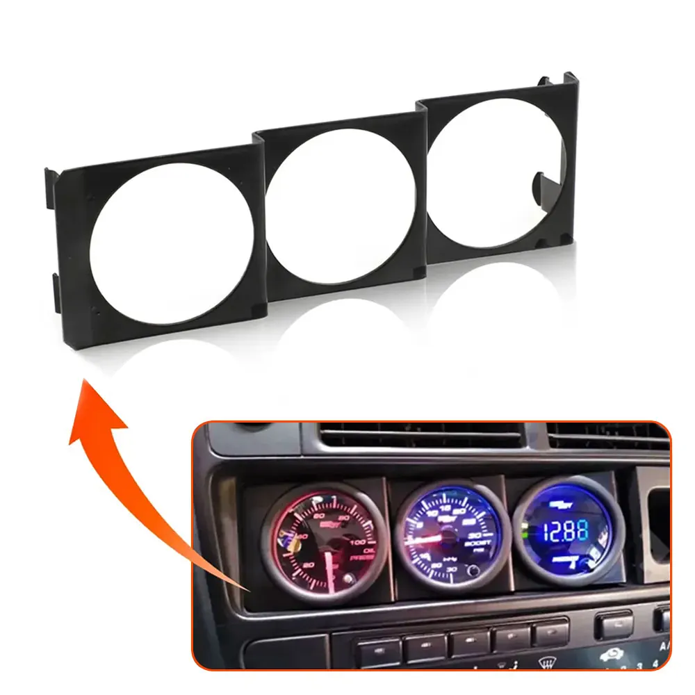 1pc Universal Car Dashboard 3 Hole Gauge Radio Holder Instrument Panel 52mm Single DIN Slot Meter Pod Mount Auto Accessories