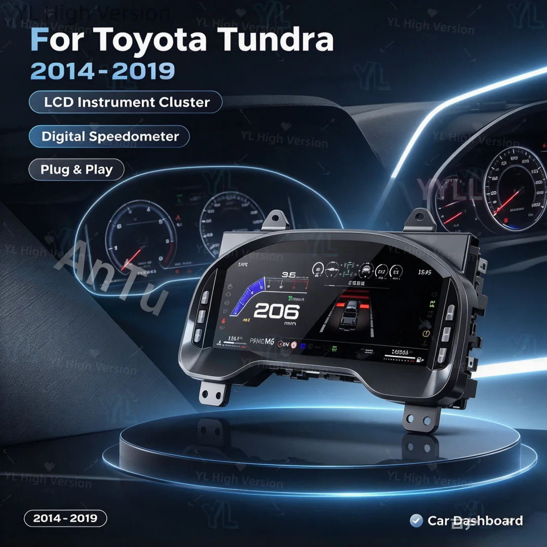 Cluster Car Digital LCD Dashboard Instrument Panel For Toyota Tundra 2014-2020 Cockpit Speedometer Gauge Plug and Play Fast Boot