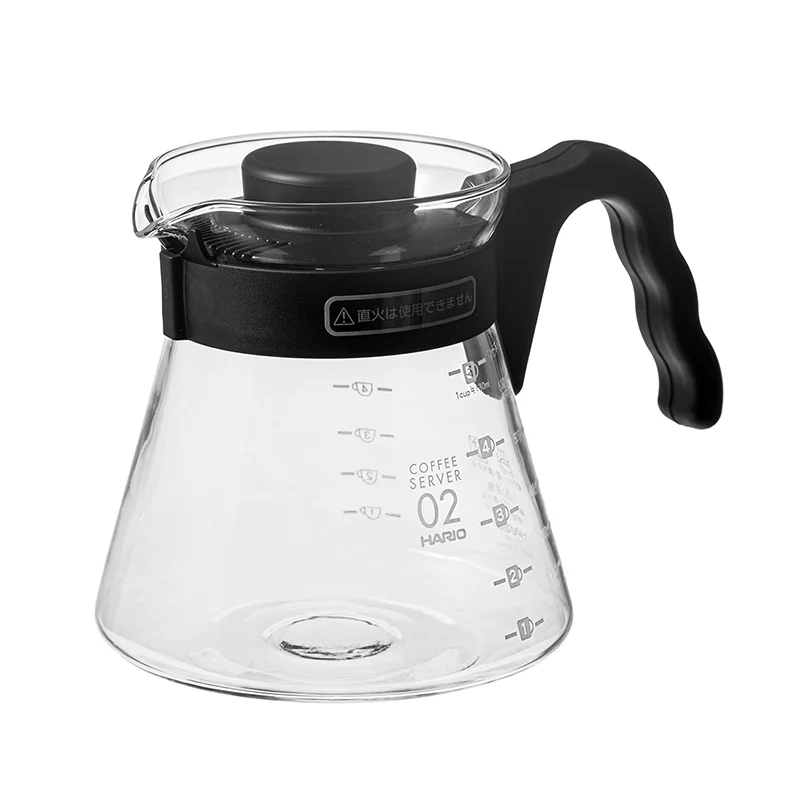 500ml High Borosilicate Glass Coffee Server with Lid, Heat-Resistant Pour Over Carafe, Durable & Clear Design, Perfect for Brew