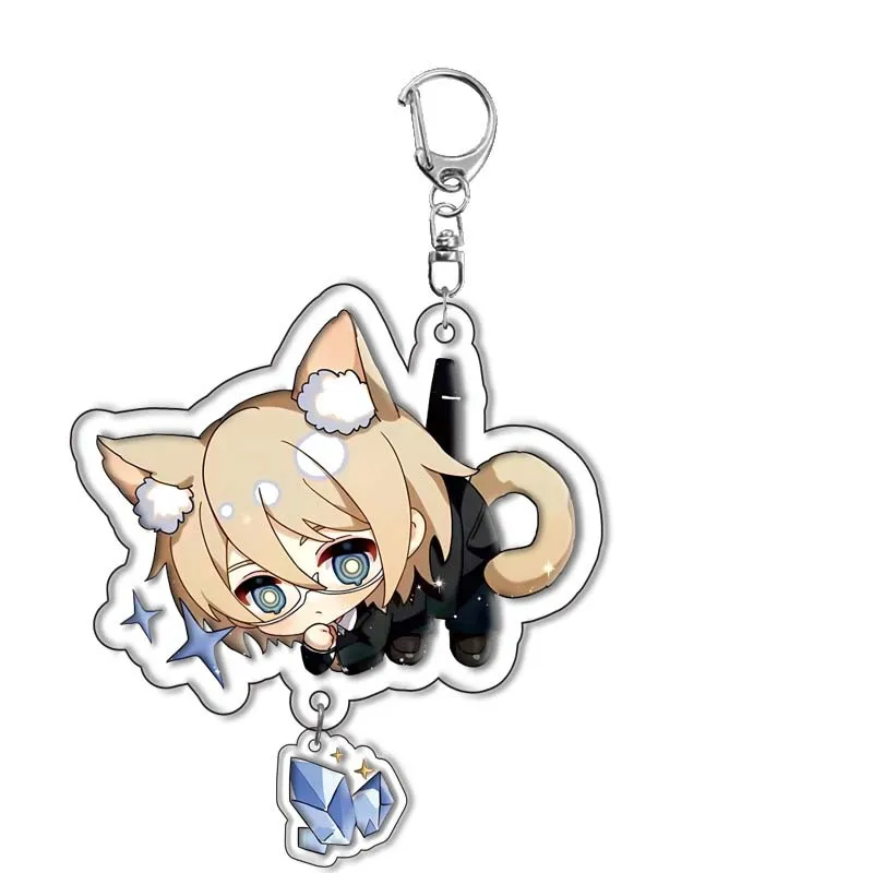 Anime jogo danganronpa v3 chaveiro dangan ronpa acrílico chaveiro acessórios pingente para homens mulheres jóias presente de natal