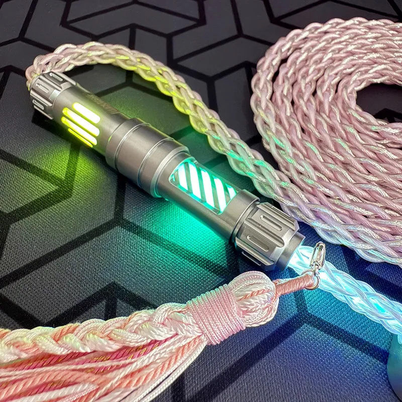 Custom Sakura Style Single Crystal Copper Aviator Cable, Magnet-Controlled RGB Color Shift 8K Polling Rate for HE Keyboards Gift