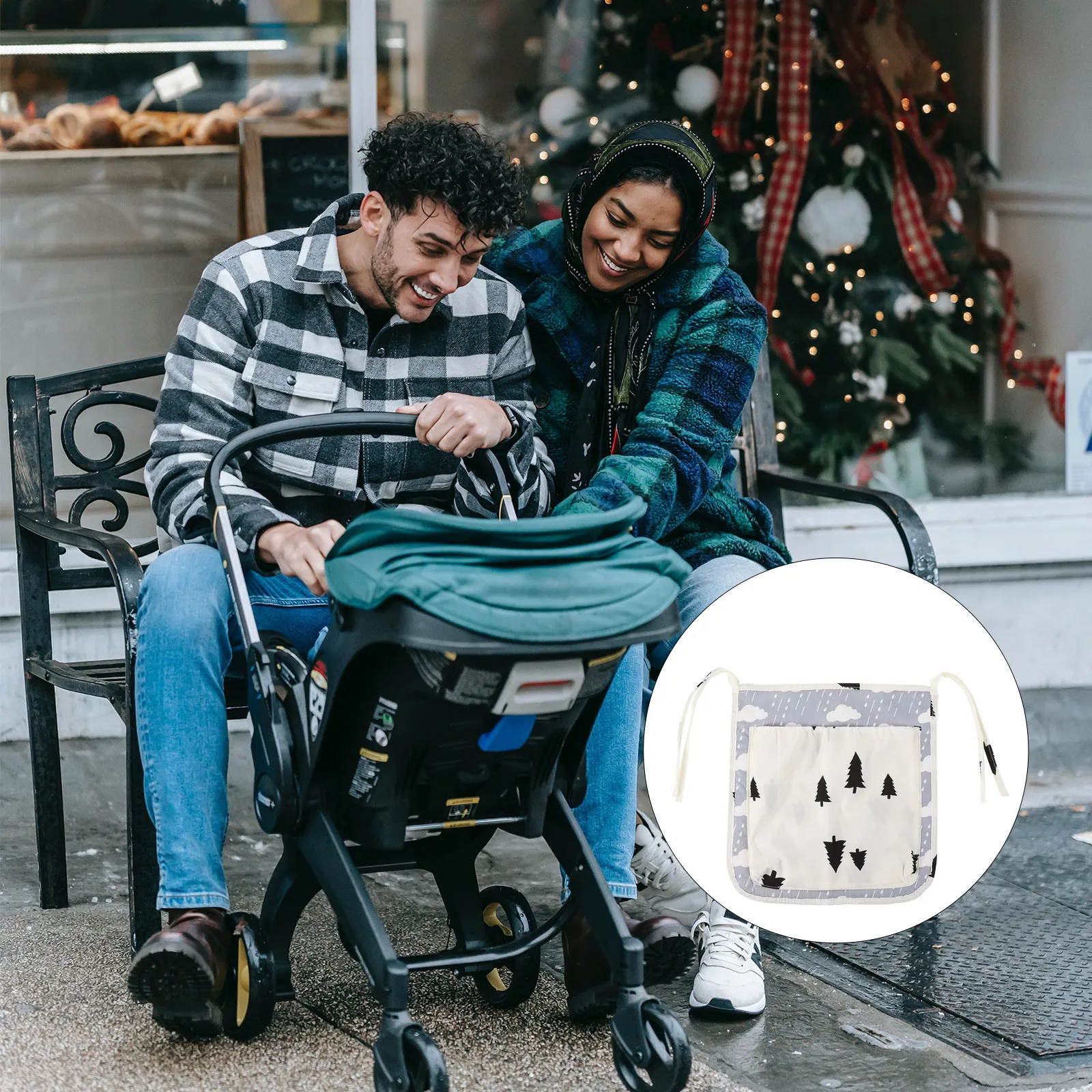 

1Pcs Baby Crib Hanging Bag Pure Cotton Multi-Functional Storage Organizer for Diaper Bottle Napkin Cradle Bed Stroller Pouch