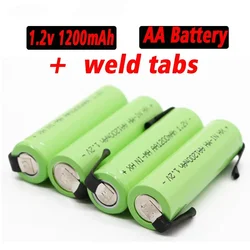 AA Rechargeable Battery 1.2V 1200mAh AA NiMH Battery with soldering for DIY electric razor teething toys Safety battery