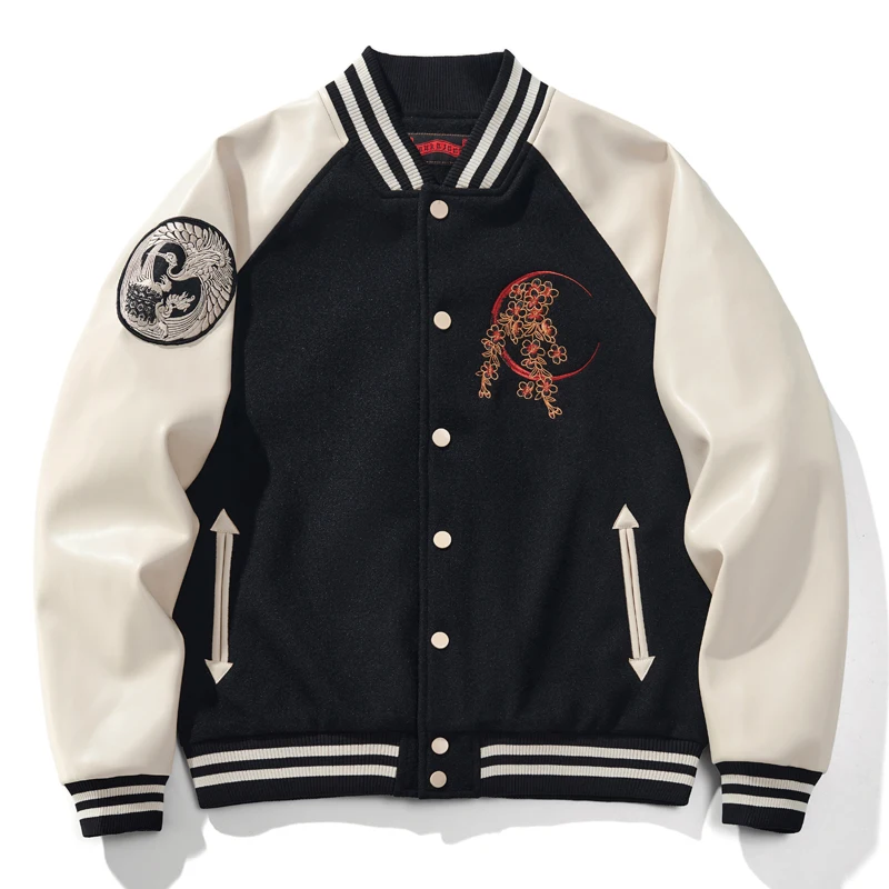 Yokosuka Dragon Embroidered Jacket Baseball Suit Color Boys Coat Top Trend Brand New Autumn And Winter