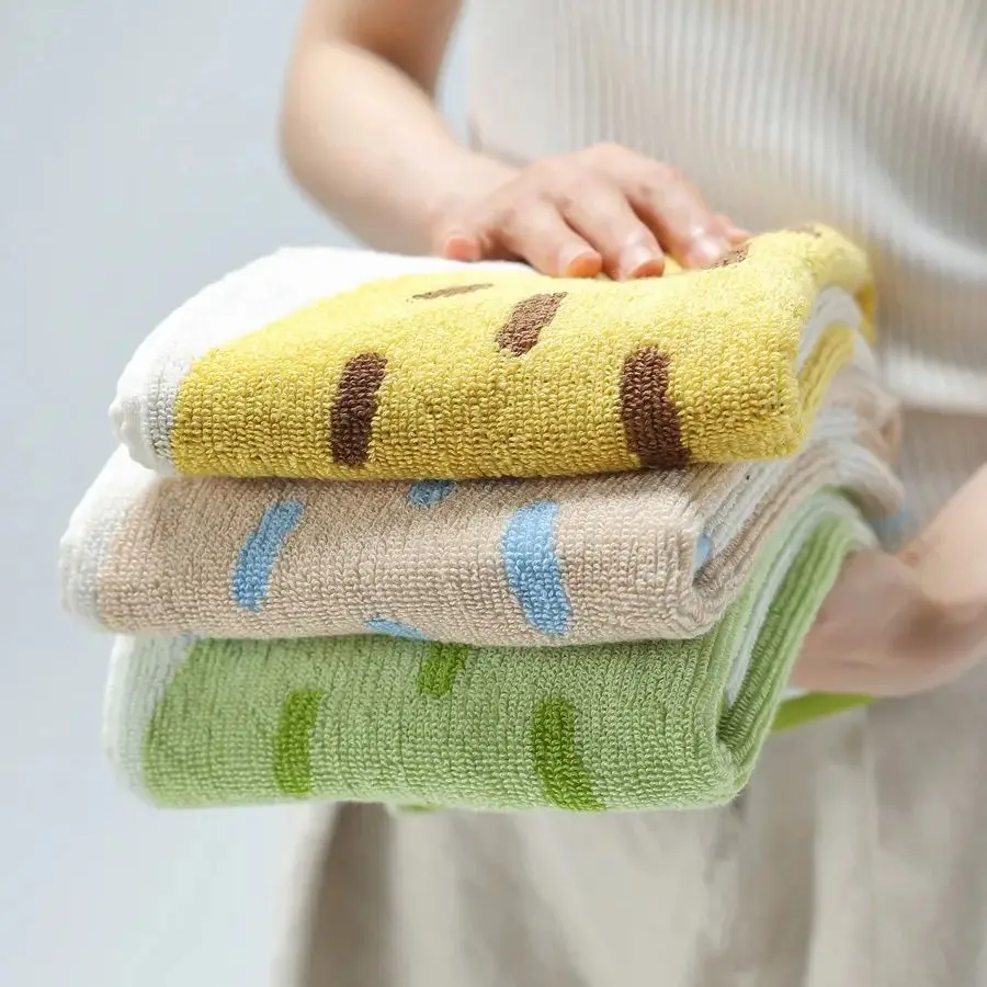 Cute Fruit Big Pears Pure Cotton Towels Kids Soft Face Towel Adult Bath Absorbent Household Towels