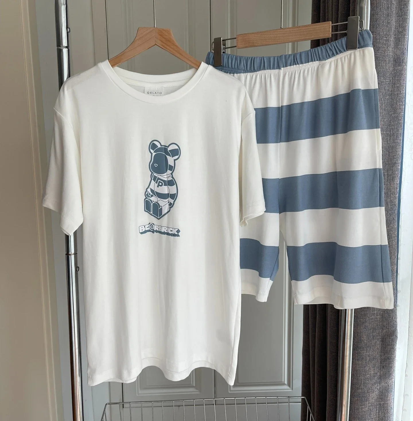 Bearbrick Loungekleding Paar Kamer Dragen Dames Heren Pyjama Zomer Korte Shorts Set