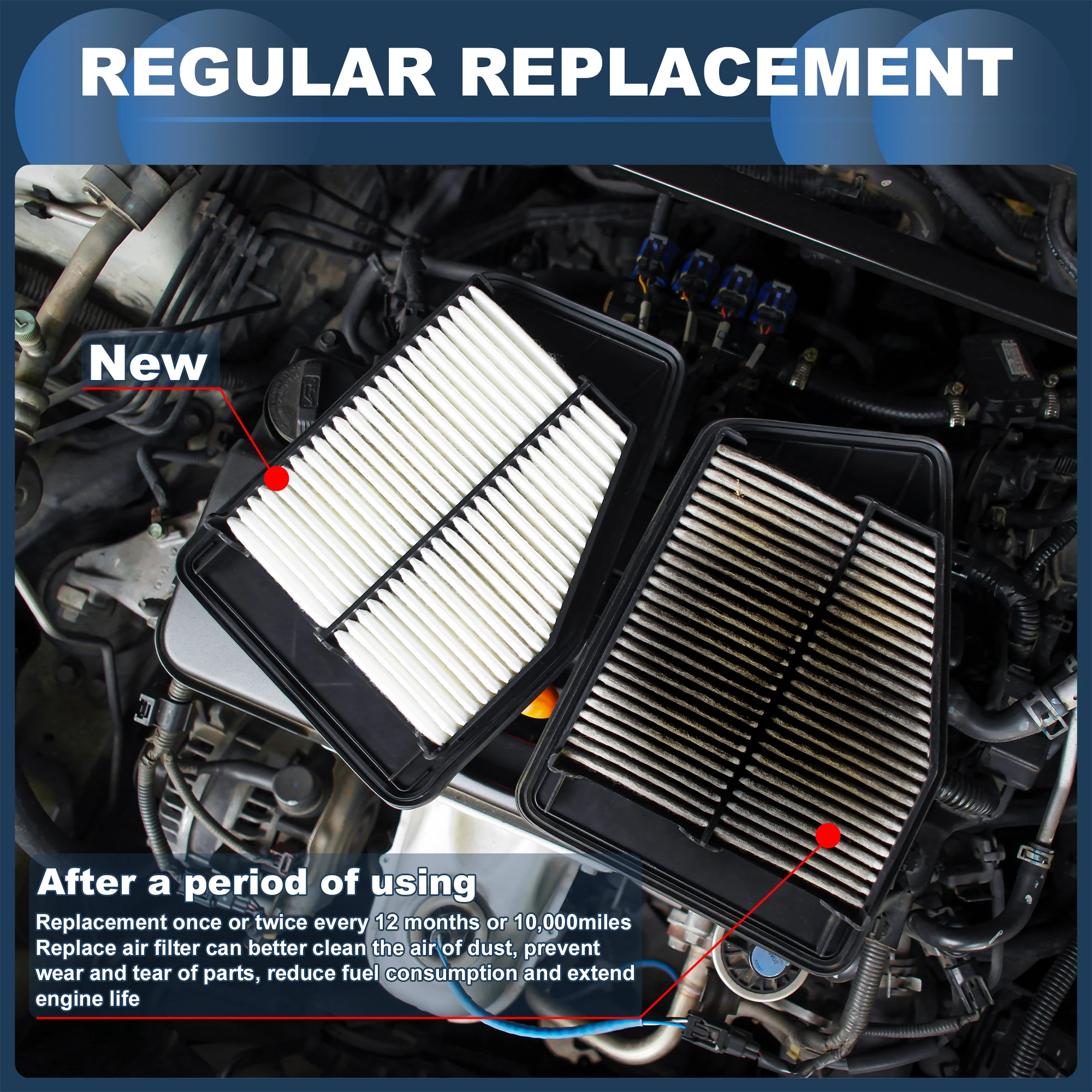 X Autohaux Car Engine Air Filter No.28113P0400 for Kia Sportage 2023-2024 1 Pcs Long life