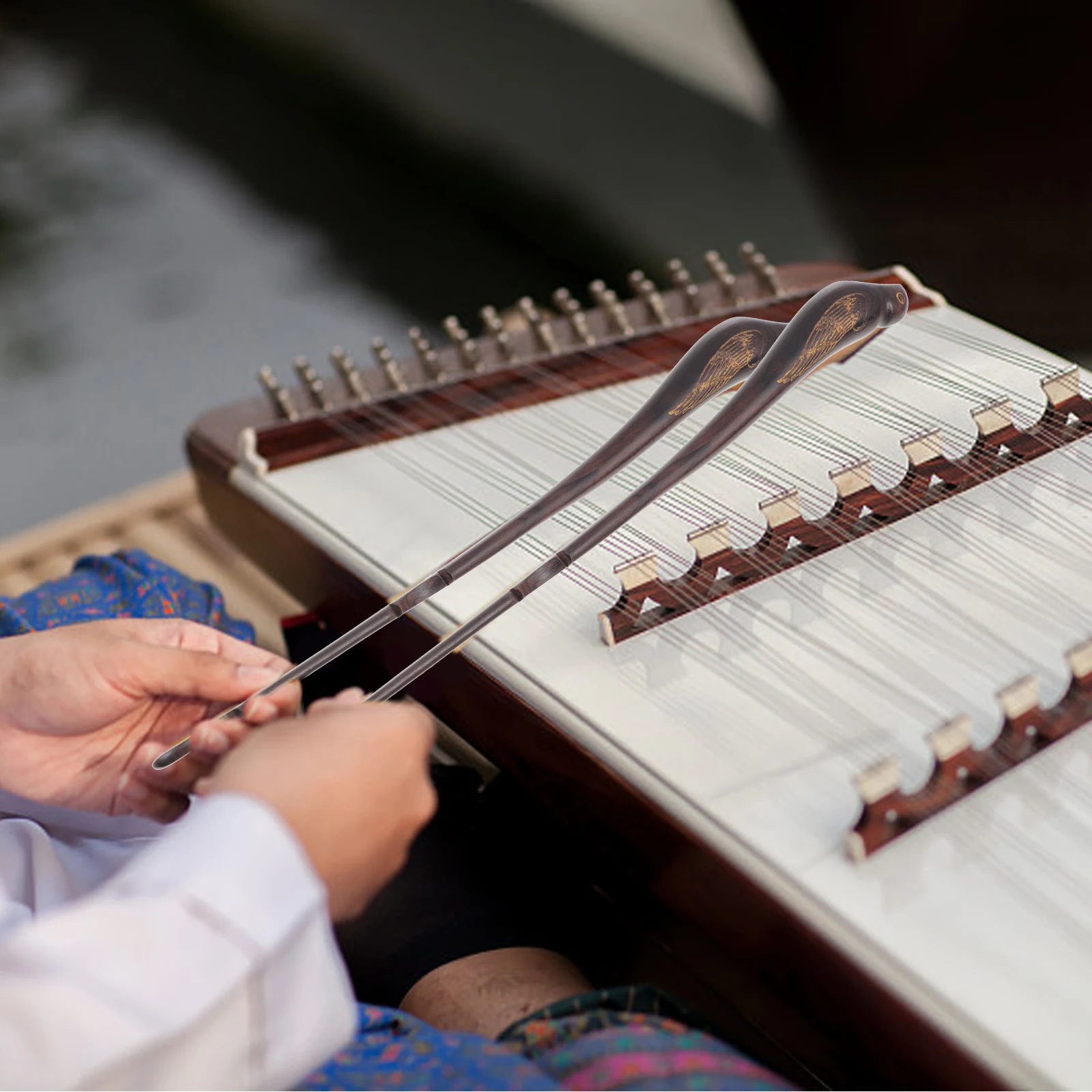 

1Set Bird-Type Dulcimer Practice Hammer Ebony Premium Durable Professional Dulcimer Supplies Creative Accessories