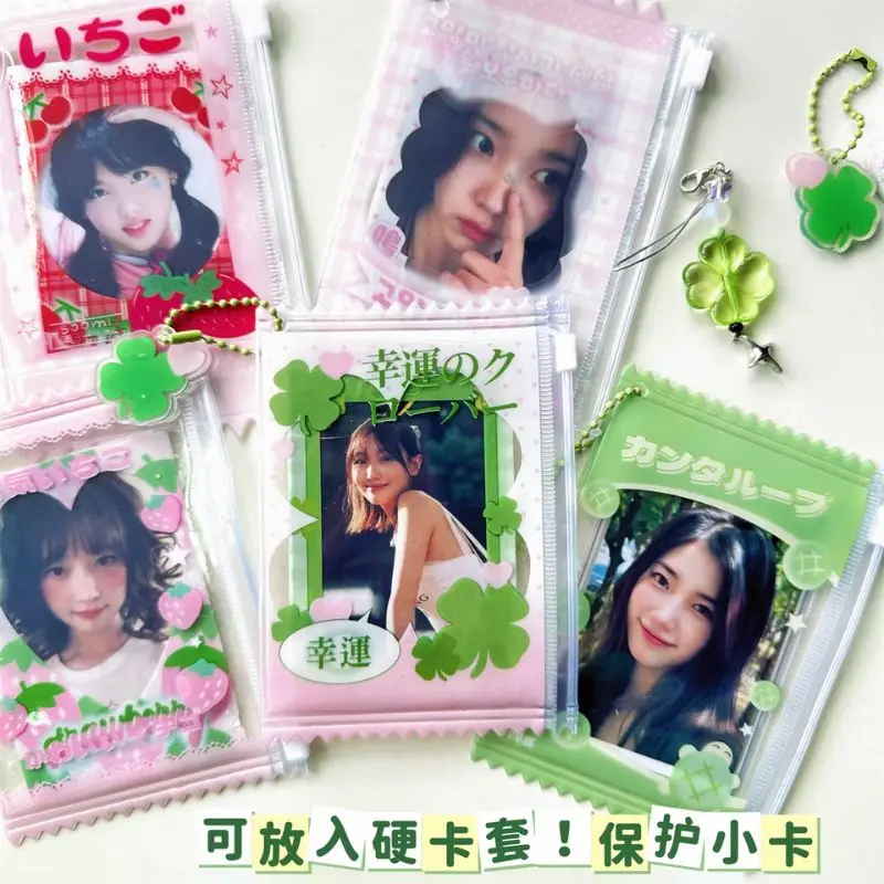 

Creative Candy Bag Photocard Holder Cute Fruit Printed Badge Storage Display Bag Idol Photo Card Protective Cover Card Holder