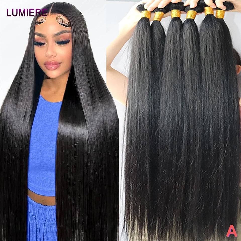 ผมตรงแบบมัด 100% ผมแท้ต่อผมมาเลเซีย ลอนลึกแบบคลื่นน้ำ ผมแท้แบบทอ ไม่ผ่านการแปรรูป 3 4 มัด