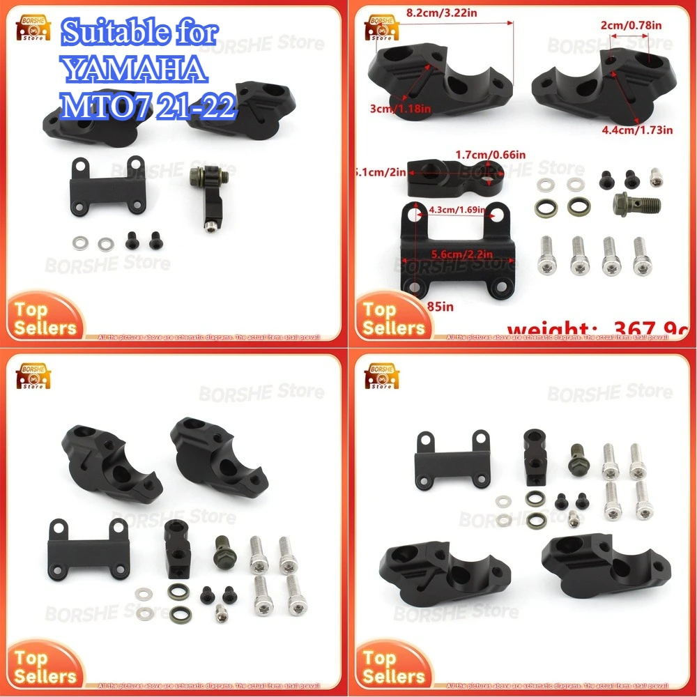 

2026 Motorcycle Handlebar Riser Kit Suitable for YAMAHA MTO7 21-22 Stem Elevator Mounting Bracket with Gauge Extender for