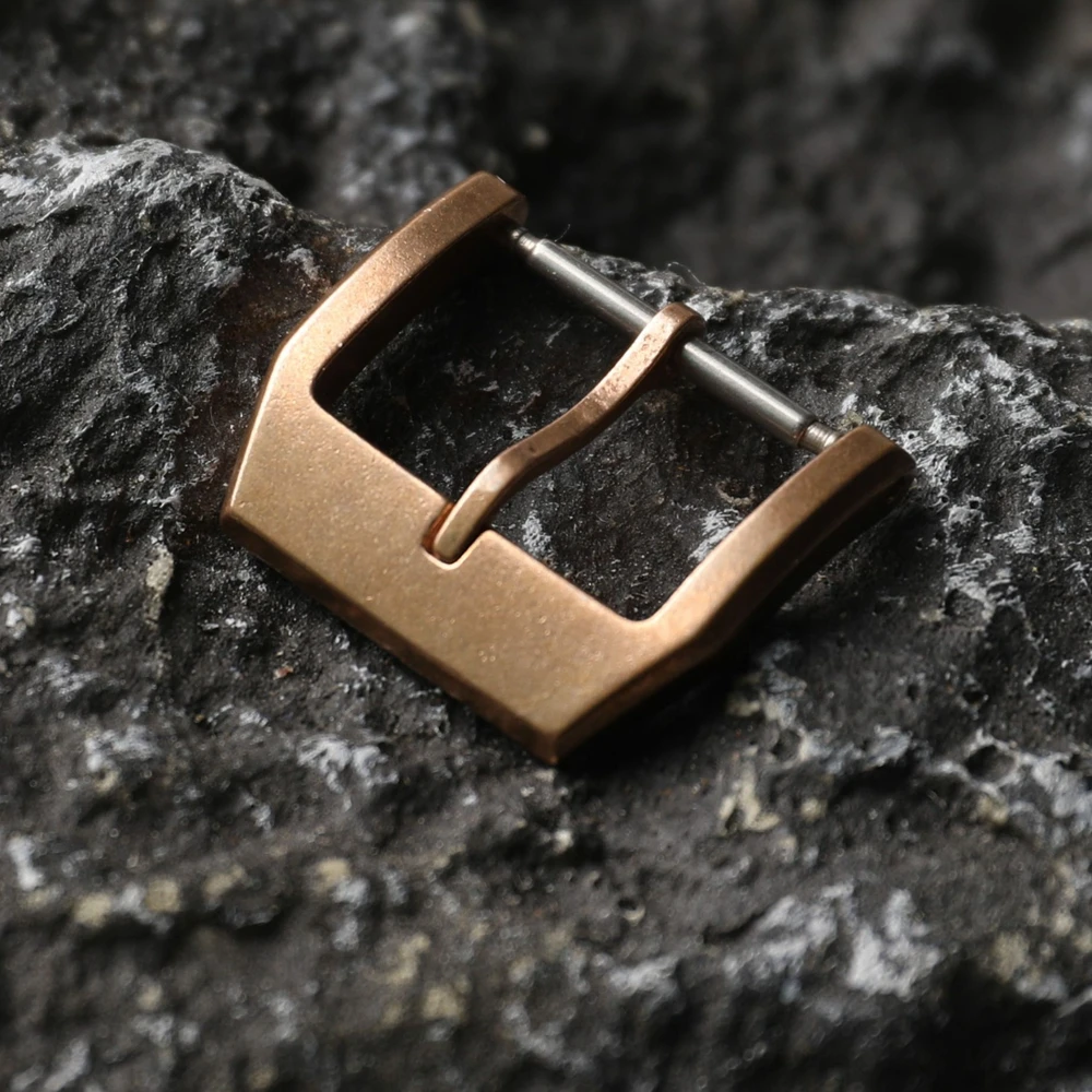 الراقية البرونزية مشبك 18MM خمر الجلود المطاط حزام مشبك، البرونزية النقية، خمر نمط حزام مشبك #3