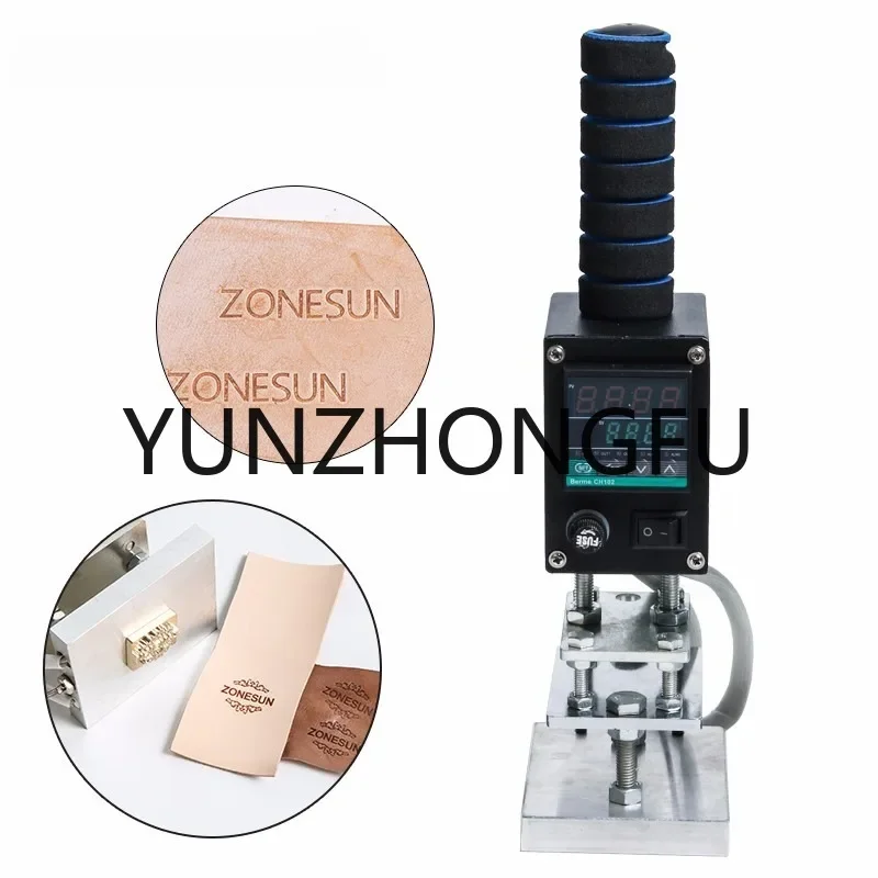 ZONESUN High Efficiency Handheld Wood Paper Leather Embossing Tool Hot Foil Stamping Machine Heat Press  Punch