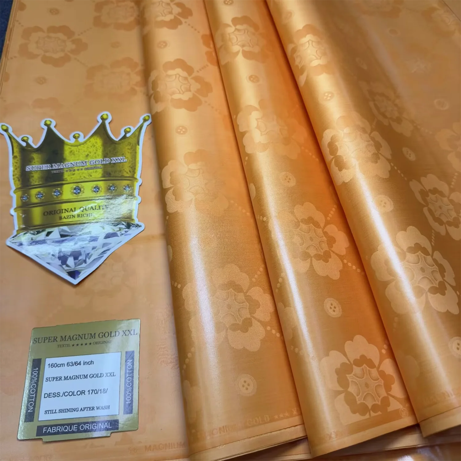 Pure Color African Fragrance Bazin Riche Fabric 5 Meters African 100% Cotton Embroidery Nigerian Lace Fabric For Wedding Party