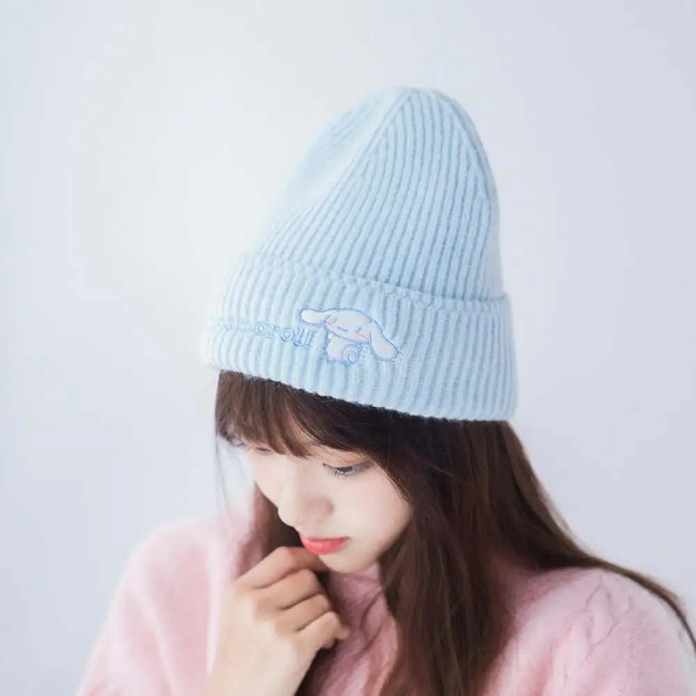 Sanrios Kuromi Anime Kawaii Cinnamoroll Melody Cartoon Hat, Épais, Coupe-vent, Chaud, Mignon, Bol, Étudiant, Cadeau, Automne, Hiver