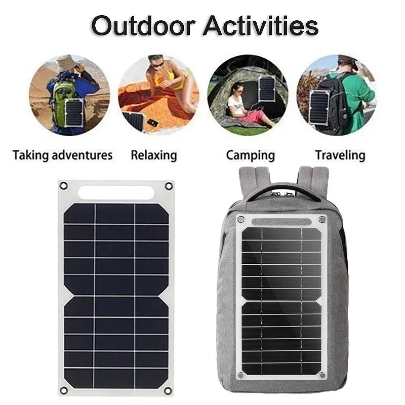 Solar Panel 5VUSB 6W Waterproof Outdoor Hiking Camping Portable Battery Battery Panel Solar Charger Mobile Phone Mobile Power