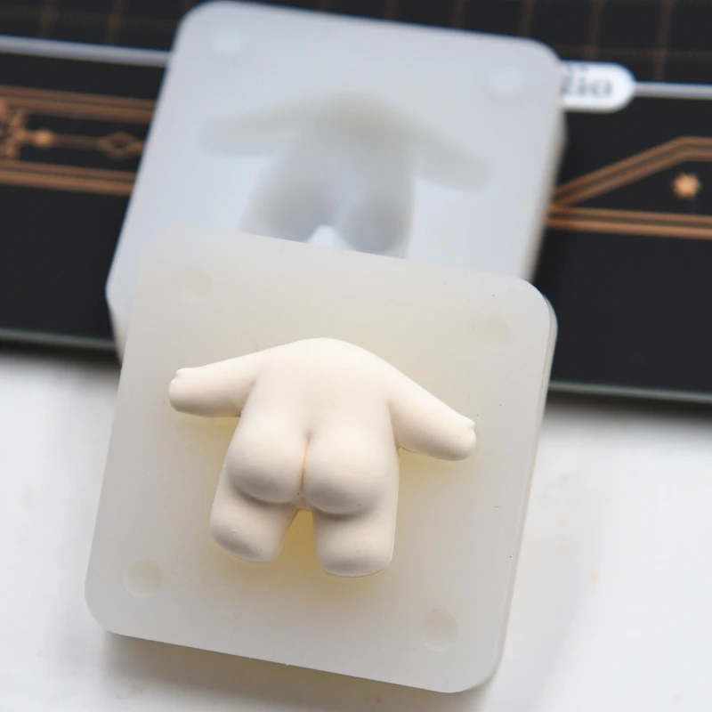 Cotton Doll Body Silicone Mold Ultra-light Clay Diy Cartoon Doll Q Version Cotton Body Mold Fondant Character Polymer Clay Tool