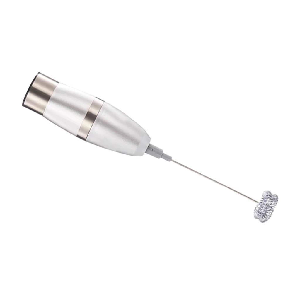 MagiDeal Stainless Steel Milk Frother Handheld Electric Double decker nipple