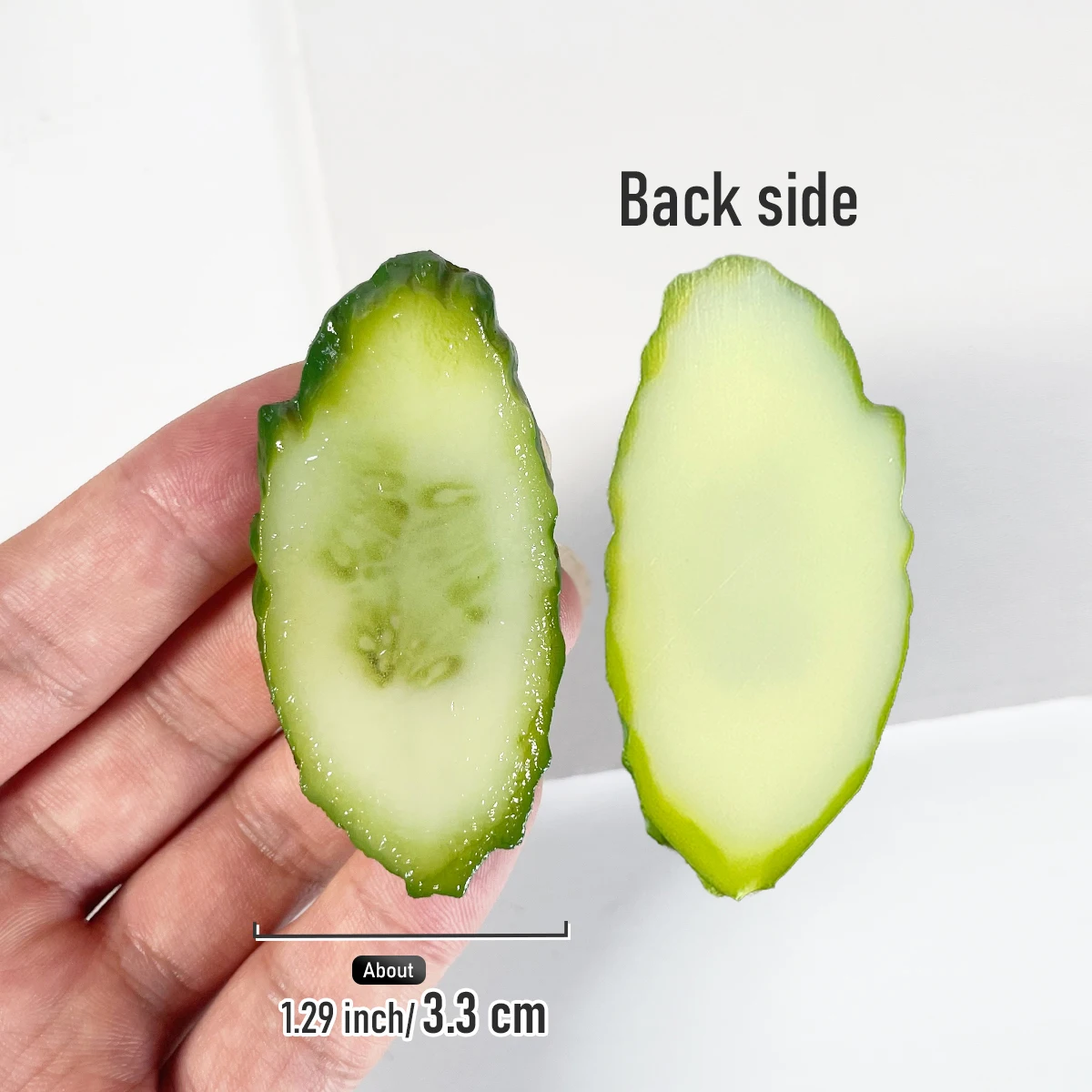 3/5/20 Stück Künstliche Gurkenscheiben Realistische PU-Gemüsedekoration für Lebensmittelfotografie Garnierung DIY-Bastelbedarf Simulierte Gemüse-Accessoires – Detail 11