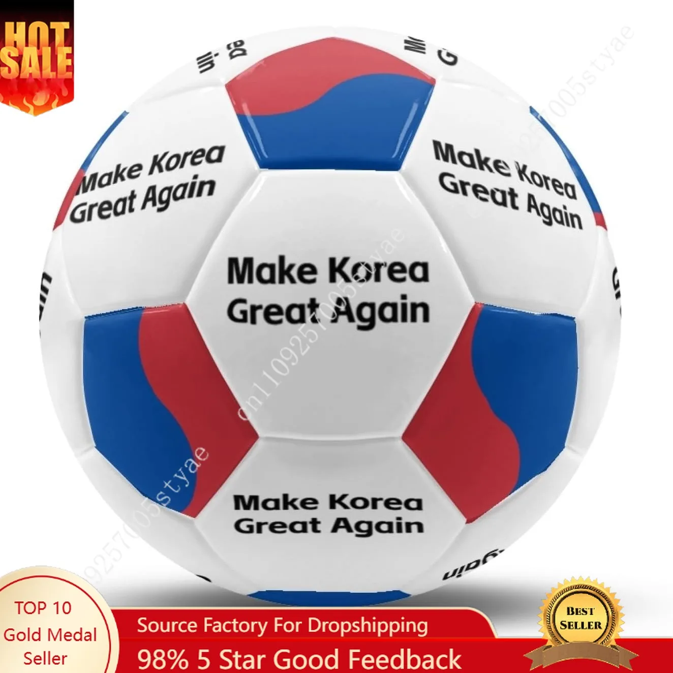 Korea Flag Soccer Ball Elastic Football Essential Sport Equipment Adults Youth Soccer Balls
