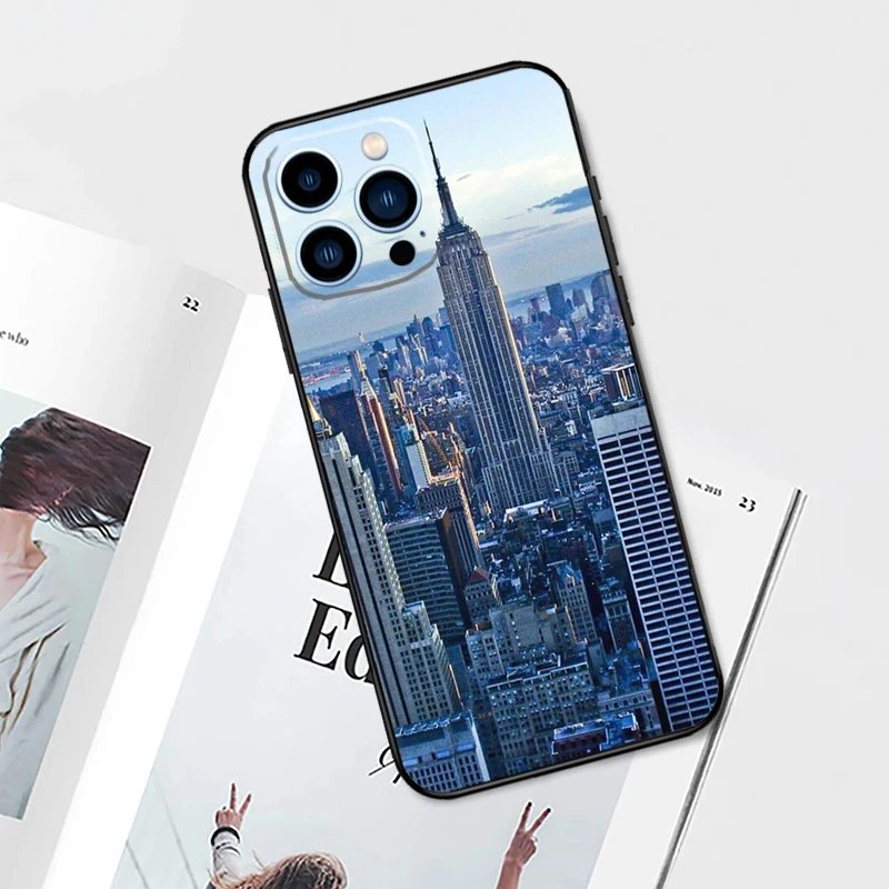 New York City Phone Case For iPhone 15 16 14 13 12 11 Pro Max Plus Mini X XR XS Max 7 8 Soft TPU Cover