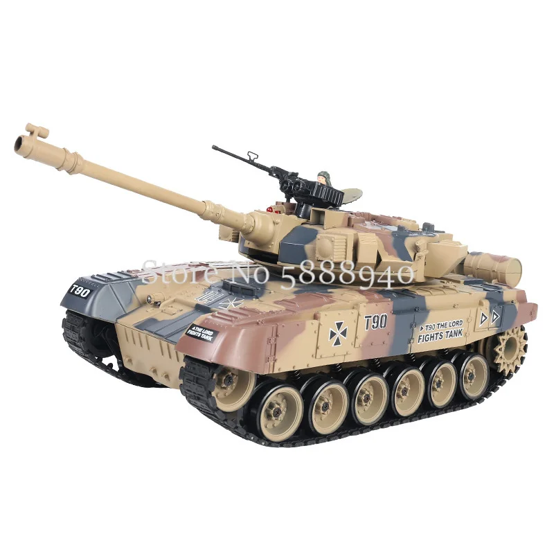 1:18 Large Scale Model Electric RC Tank 2.4G 6CH Design 90Mins Long Endurance Imitate Recoil Fire Water Bomb Remote Control Tank