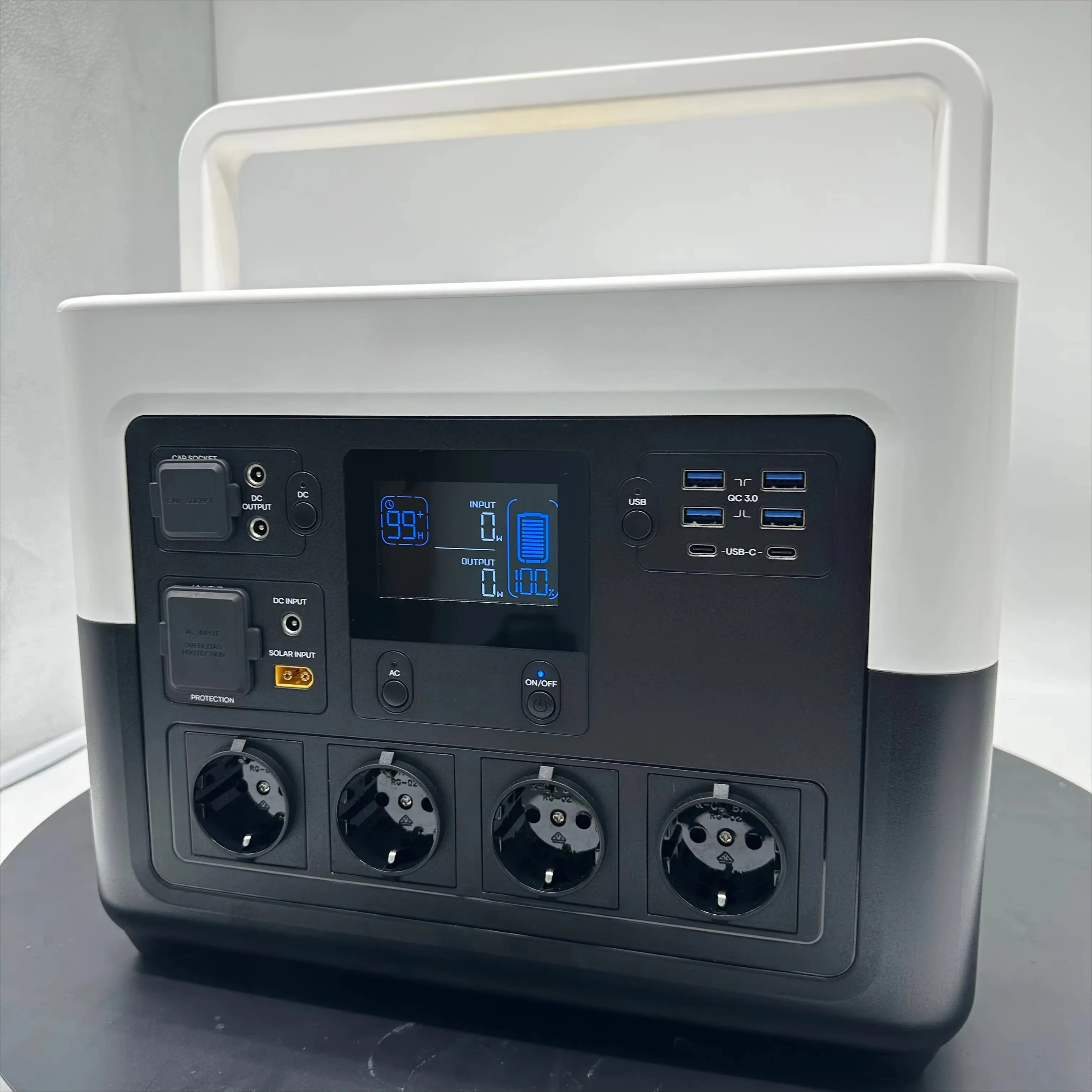 Portable 1500W power station 1000Wh battery backup solar generator home camping AC power socket emergency shutdown notebook