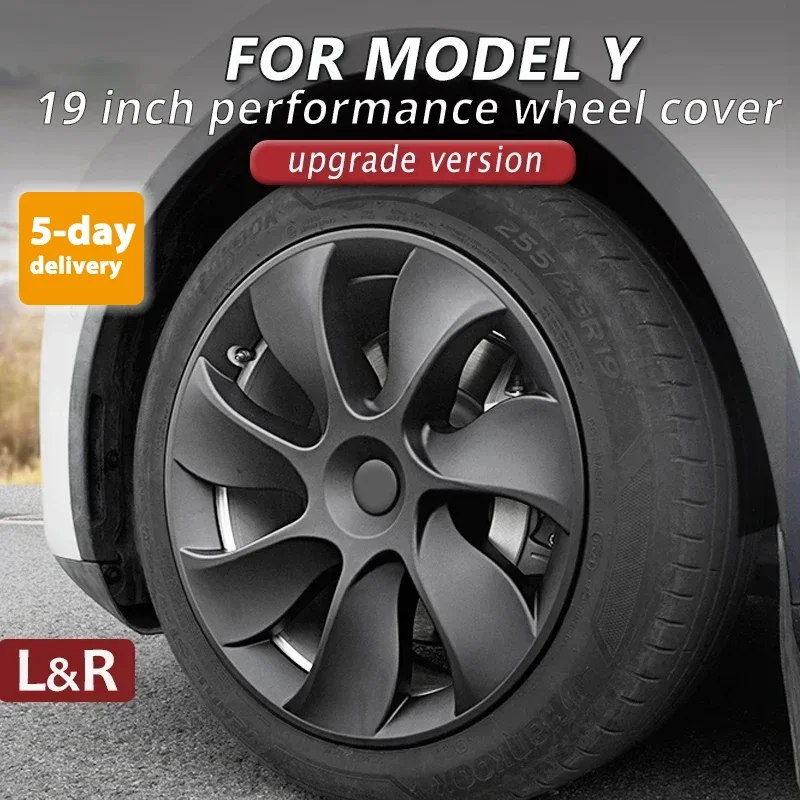 4PCS Hub Cap Replacement Performance Wheel Cap Automobile Hubcap Full Rim Cover Accessories for Tesla Model Y 19 Inch 2018-2024