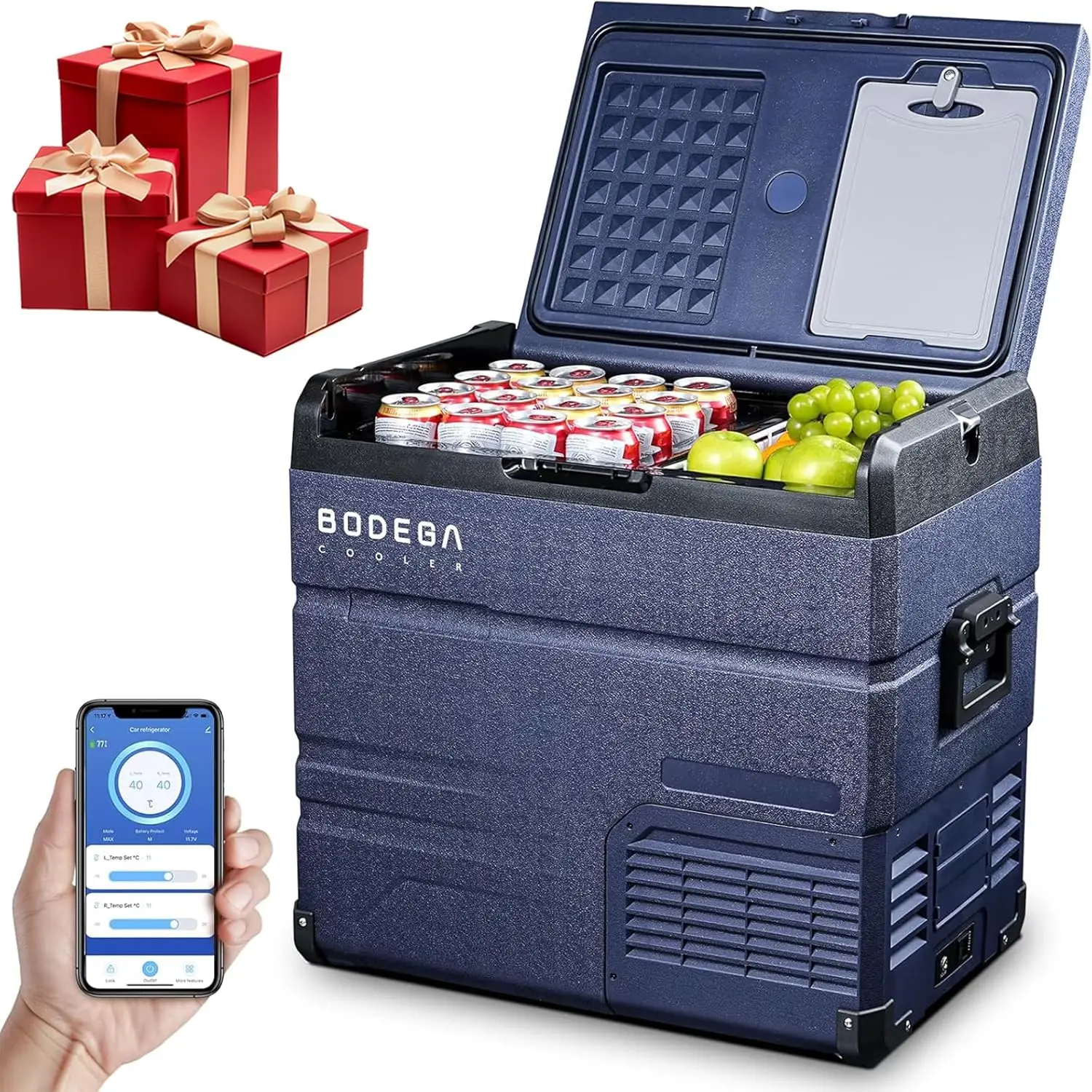 12 Volt Car Refrigerator,57 Quart(54.2L) RV Fridge,Portable Freezer Dual Zone APP Control,-4℉-68℉ Electric Compressor Cooler