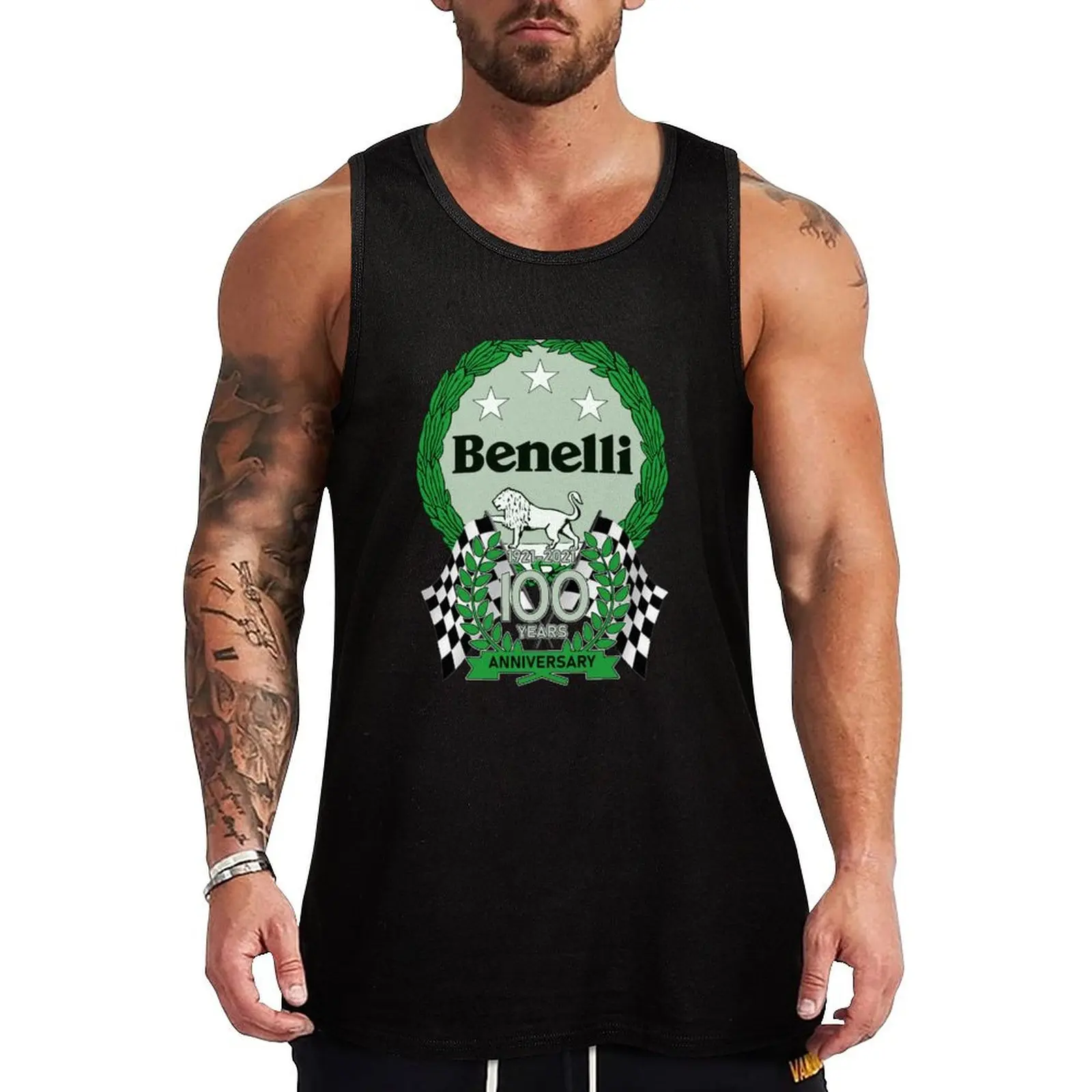 

Benelli Lion Logo 100th Anniversary Celebration Tank Top vest men gym clothes for man Men's sports t-shirt
