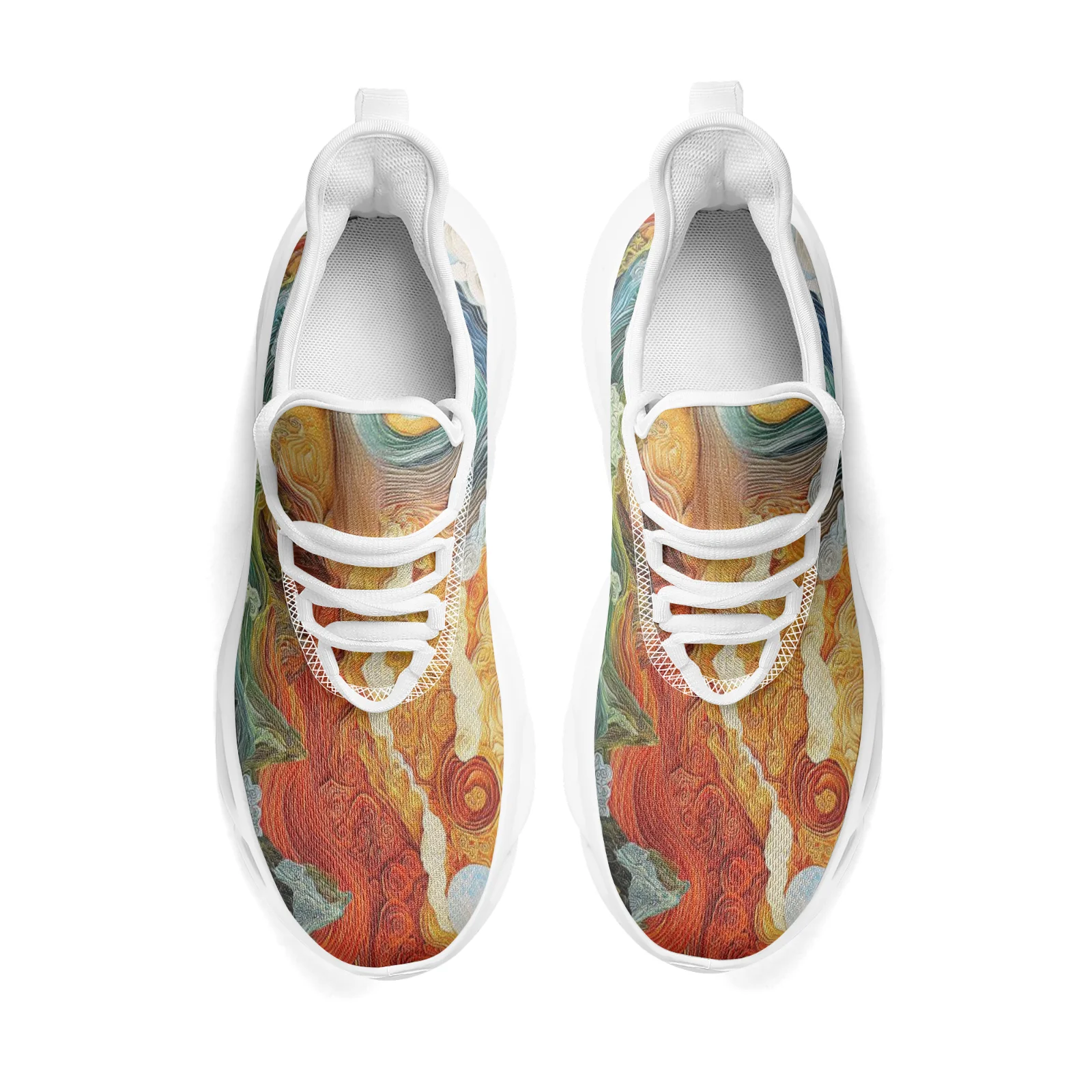 Calçados esportivos casuais com estampa de nuvem colorida personalizada para adolescentes, tênis de corrida leves para homens e mulheres, EUR36-48