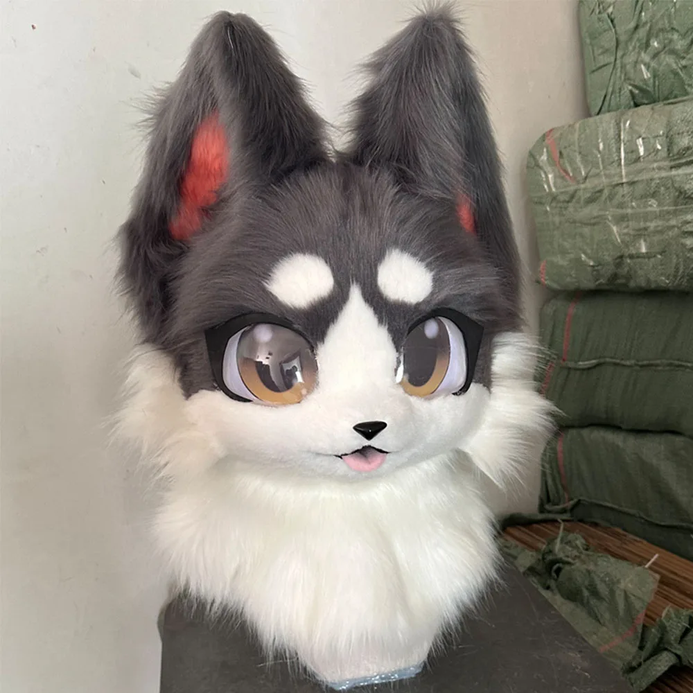 Fursuits رئيس رخيصة الحيوان رئيس زي القط فروي رئيس لطيف الكلب رئيس زي هالوين لعب الأدوار زي Fursuits رئيس كيمونو