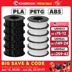 KINGROON 10KG PLA/ ABS/ PETG Filament 1.75mm Black White Gray , Wholesale 10 Rolls PLA ABS PETG Plastic For 3D Printer
