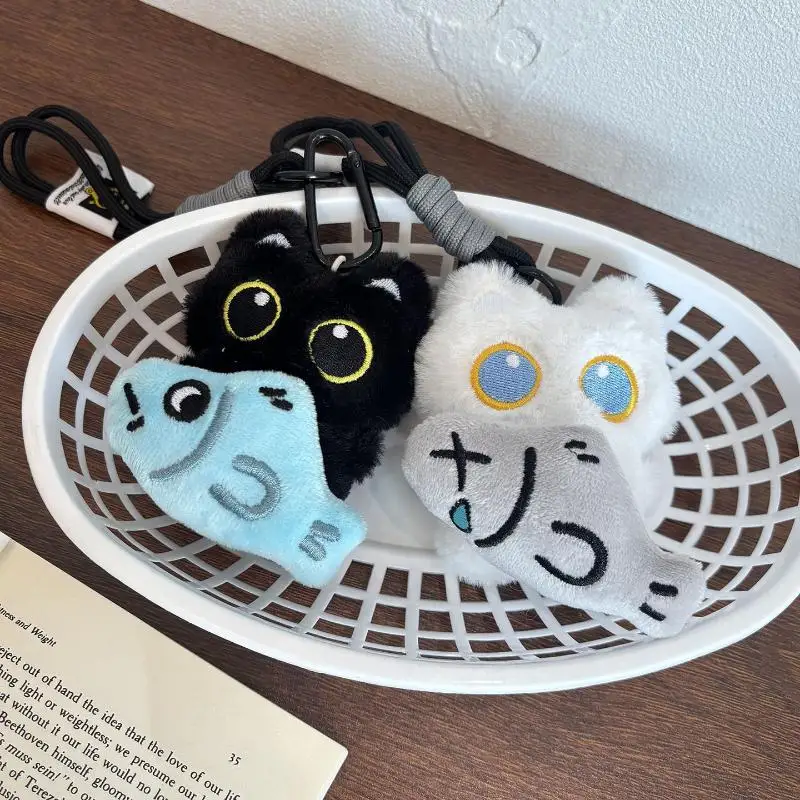 

//1pc new Plush Stuffed Doll Toy Car Keyring Accessories Couples Gift Cartoon Plush Black Cat Keychain Bag Pendant Decoration