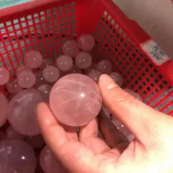 High Quality Natural Pink Rose Quartz Crystal Healing Reiki With Starlight Ball Sphere For Decor 1pcs