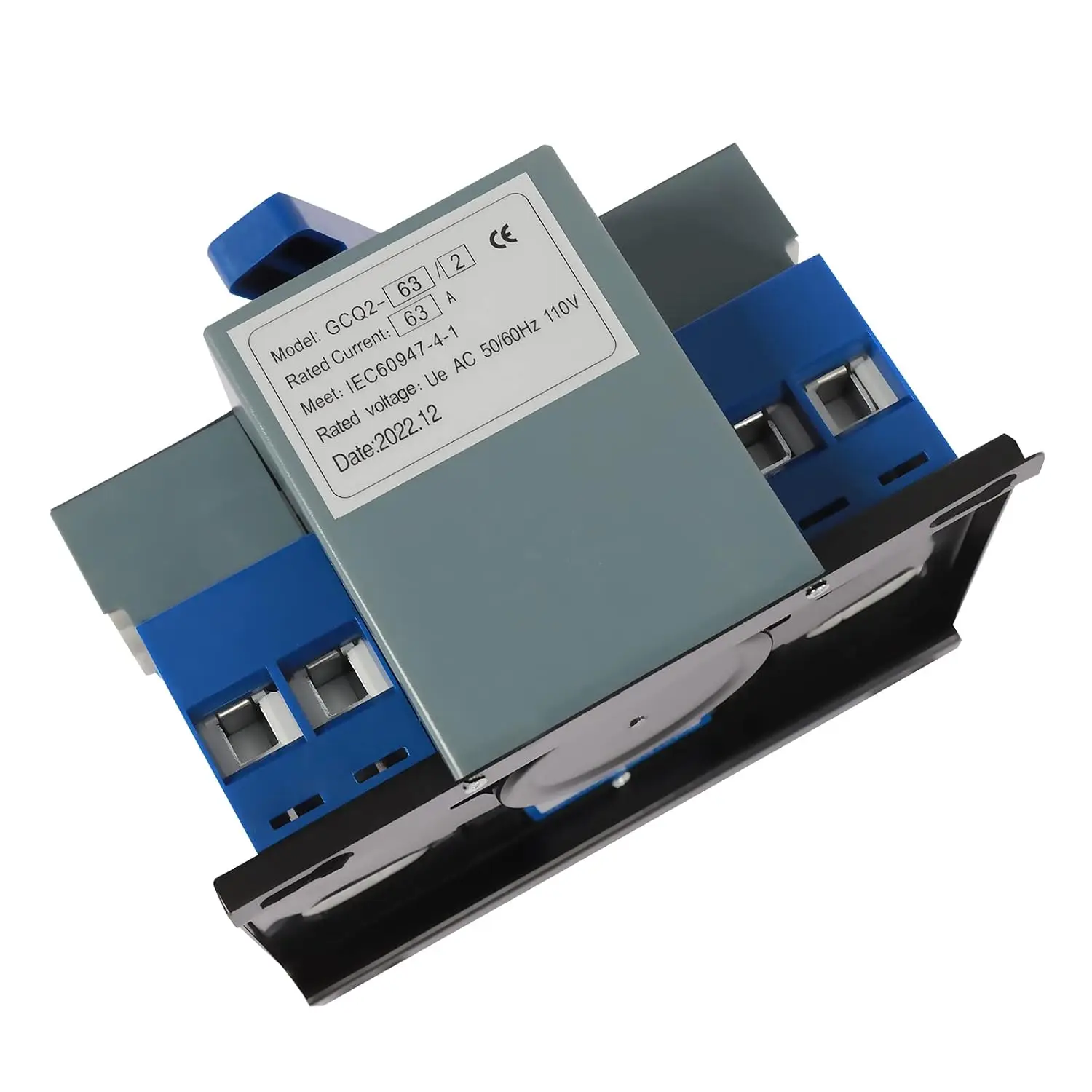 2P 63A Mini ATS Dual Power Automatic Transfer Switch, 110V Generator Changeover Electrical Selector Switch view 6