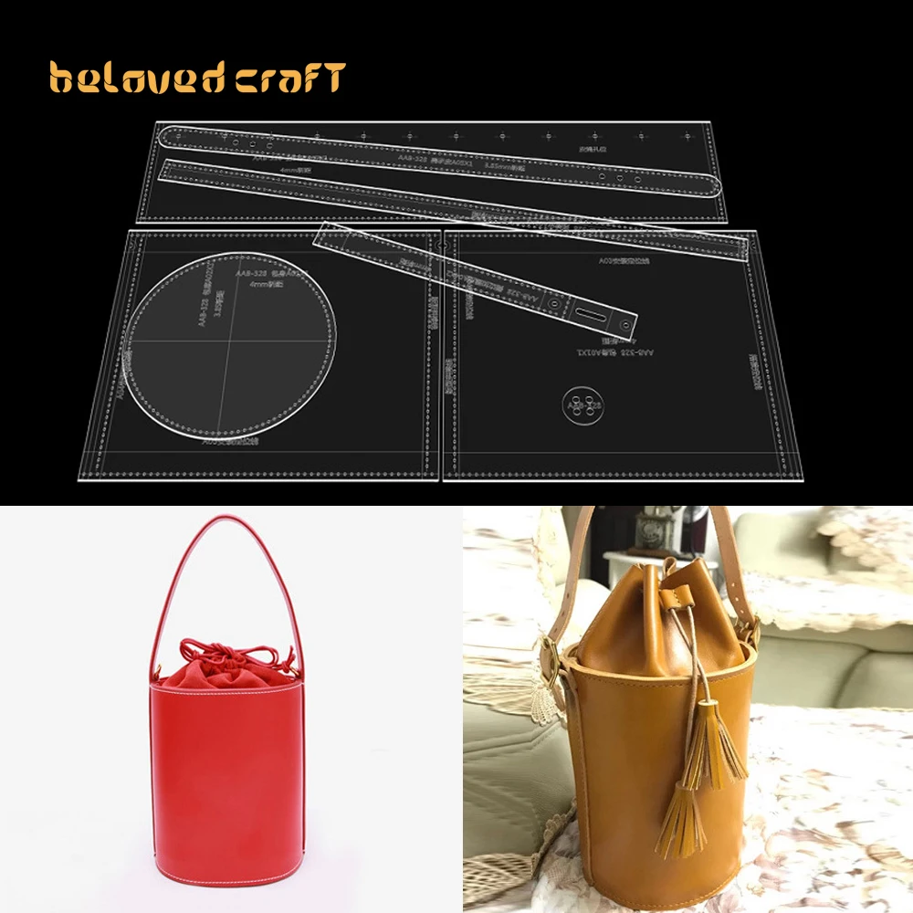 

BelovedCraft-Leather Bag Pattern Making with Acrylic Templates for Bucket bag, single-shoulder bag, crossbody bag, cylindrical b