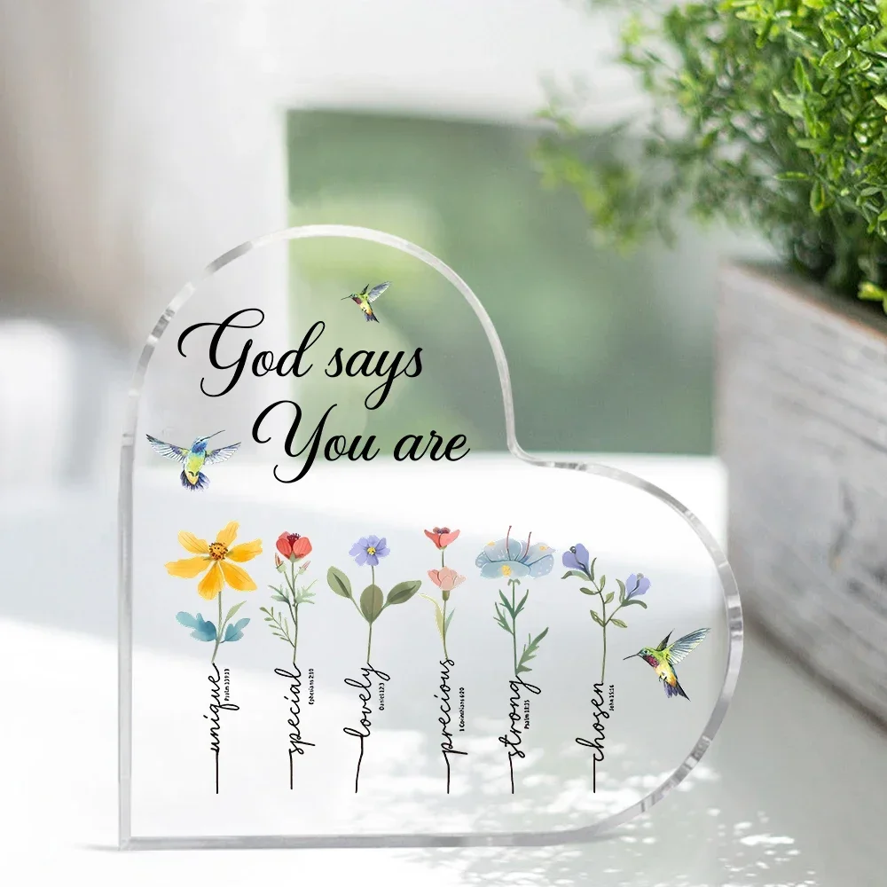 Acrylic decoration with motivational quotes to inspire yourself, featuring various floral patterns