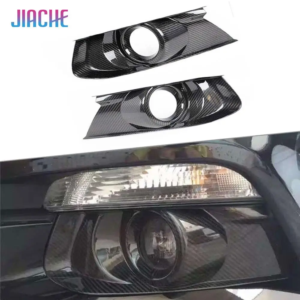 

Carbon Fiber Front Rear Bumper Fog Lamp Light Covers Tail Trims for Ford Mustang 2015 2016 2017 2018 Car Styling