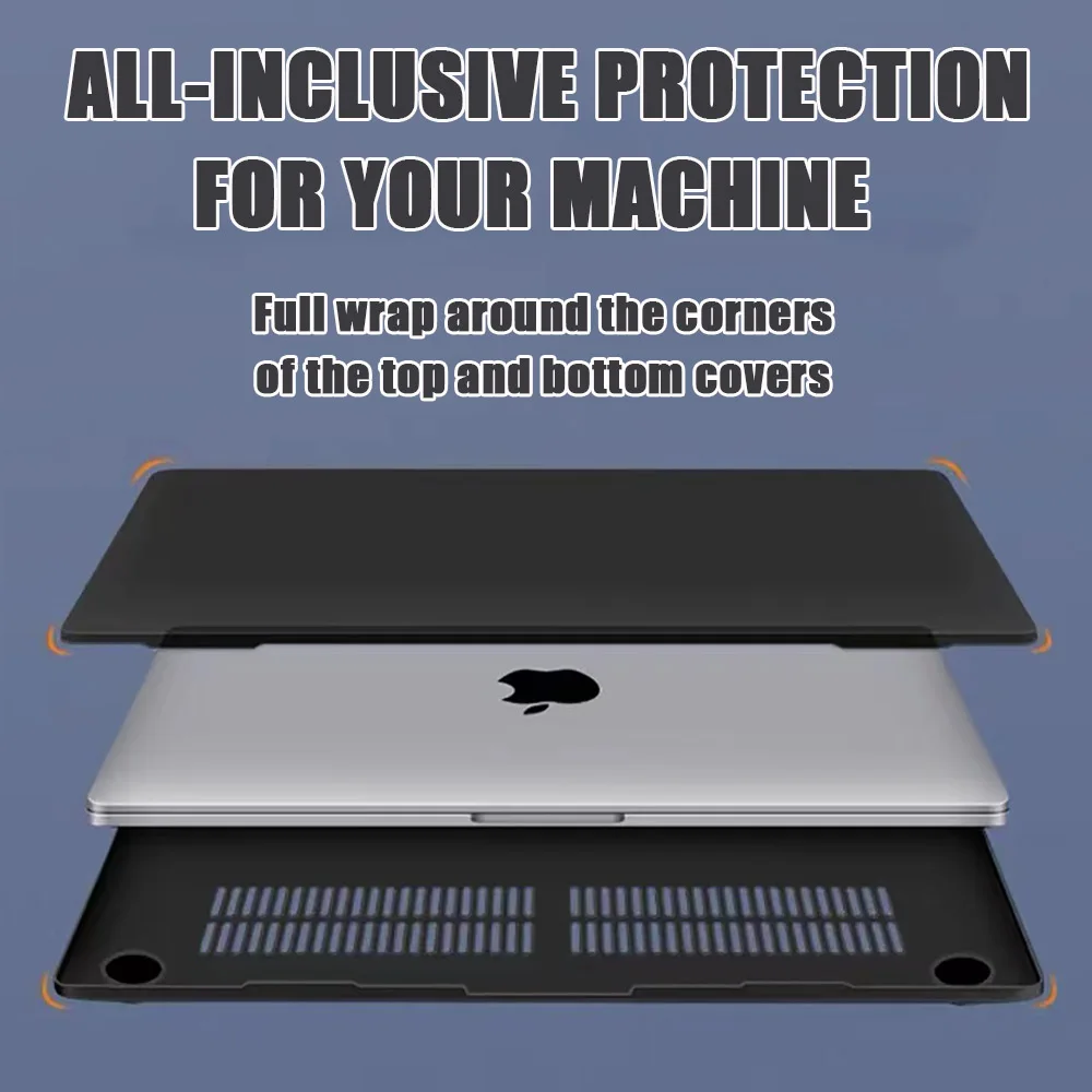 Laptop Case For Apple Macbook 11 12 13 15 16 Inch For M3 A3113 A3114 For A2338 For Air 13 A2337 A2941 Frosted Protective Cover