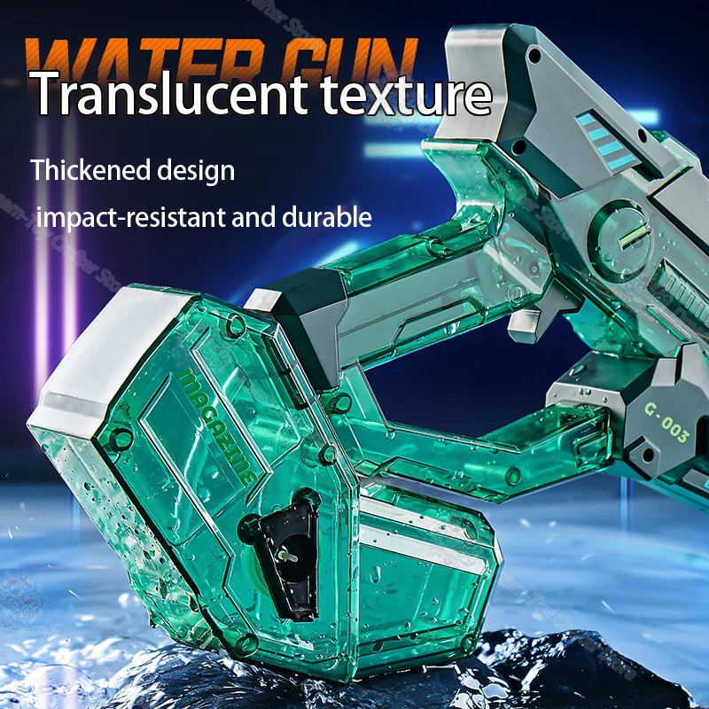 Pistola de água elétrica brinquedo para crianças automático alta pressão poderoso blaster grande capacidade firelight respingo tiro ao ar livre jogar
