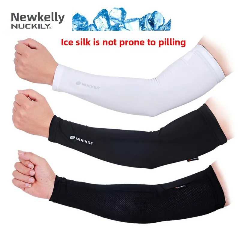 

NUCKILY Ice Silk Cycling Arm Sleeves UPF50+ UV Protection Breathable Anti-Slip Reflective Bike Arm Covers