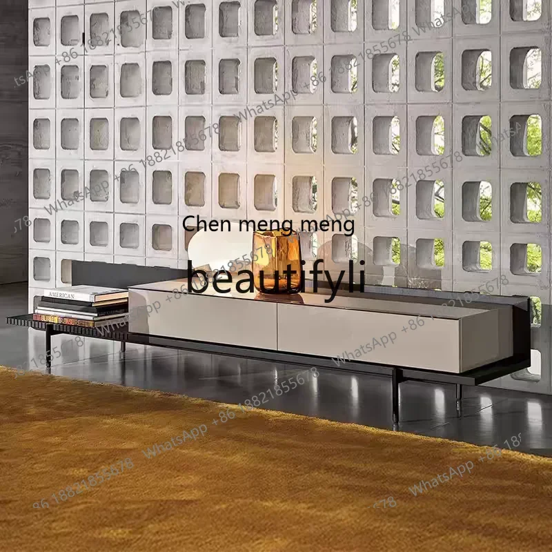 

zq1Italian Style Solid Wood TV Cabinet Walnut Color Low Cabinet High-End Feel