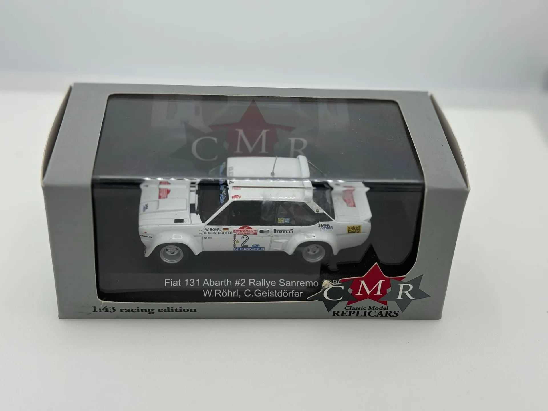 

Литой под давлением CMR масштаб 1/34, Fiat 131 Abarth # 2-сплавная модель автомобиля, Коллекционная игрушка, подарок, сувенир, витрина, орнамент
