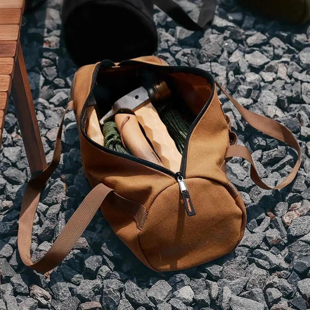Organizador de utensilios para campamento, bolsa de almacenamiento de uñas en el suelo, gran capacidad, impermeable, bolsa de herramientas para estaca de tienda, bolsa ligera de lona para clavija de tienda