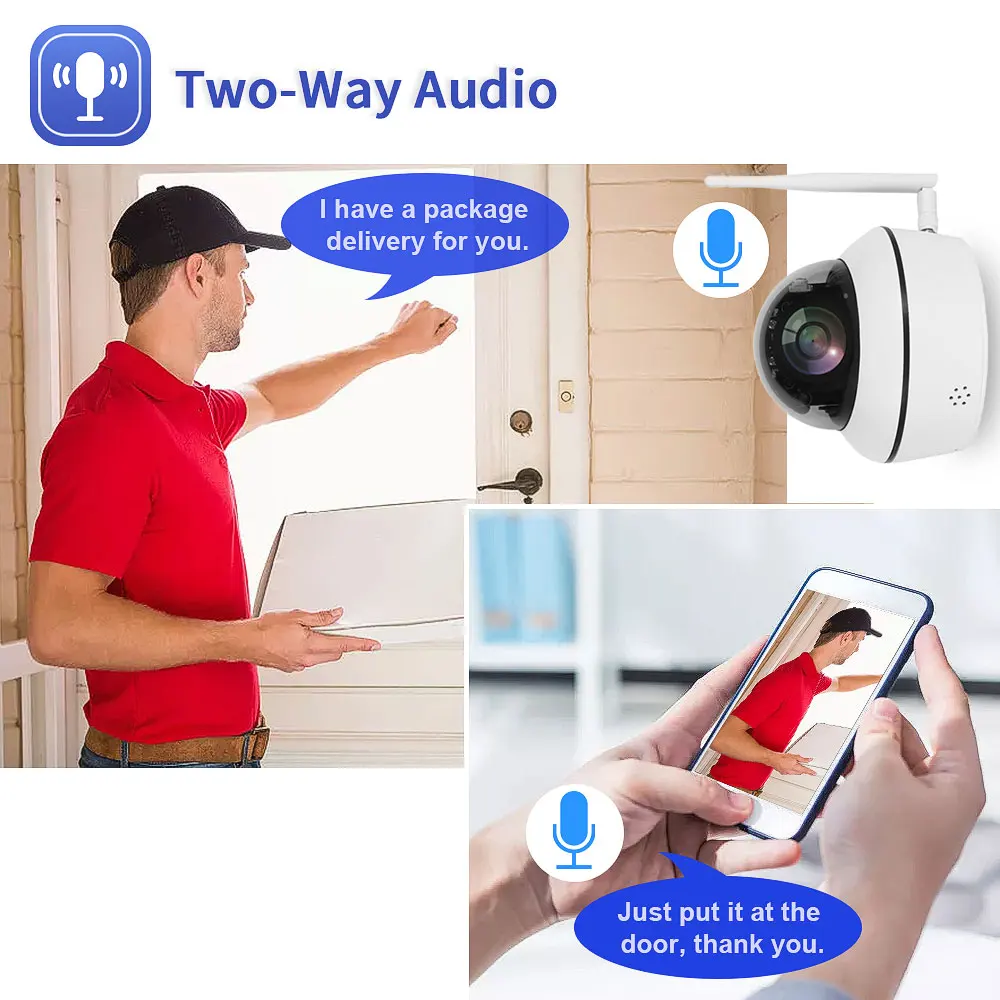 10X Optical Zoom Smart Home 5MP WIFI Surveillance Camera 2-Way Audio Auto Tracking Waterproof CCTV POE Security IP Camera Dome