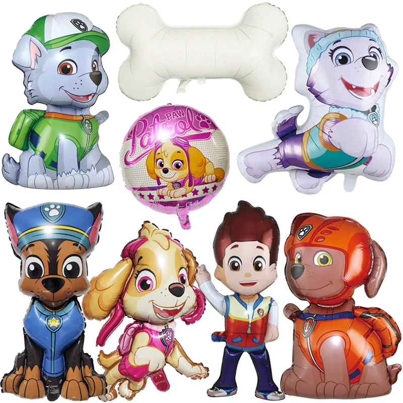 Paw Patrol Foil Balloon Ryder Chase Marshall Skye Rocky Rubble Zuma Everest Birthday Party Decorations Kids Supplies Toys Globos