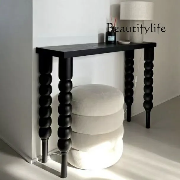 

Medieval black ball bead entrance table extremely narrow solid wood entrance hall strip case entrance corridor rectangular
